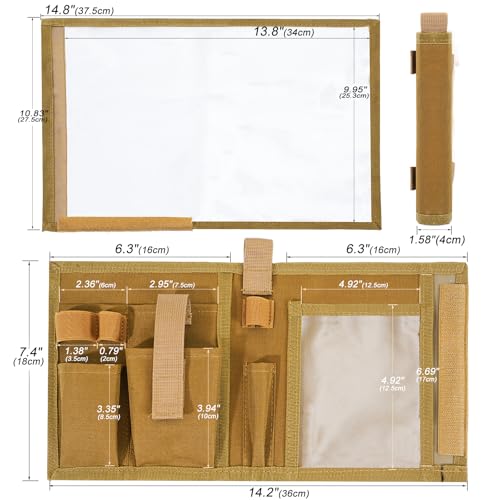 Military Map Case Multifunctional Tactical Gear MOLLE Land Navigation Kit Army Gear Gifts for Men - color: Khaki