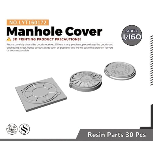 MRY-SFW 1/160 N Scale Scene Model Round & Square Well Cover Sewer Cover Landscape Architecture Vehicle Figure Accessories