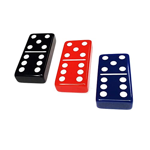 OMURA Games | Acrylic Double 6 Jumbo Dominoes Set | Color: Midnight Sapphire - color: Midnight Sapphire