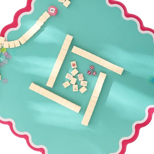 160 Engraved American Mahjong Game Set with Carrying Bag and Accessories, 1.2’’ Mahjong Tile Set - color: 1-ivory