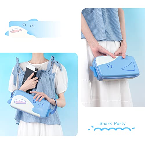 Geekshare Shark Carry Case Compatible with Switch/Switch OLED - Portable Hardshell Slim Travel Carrying Case fit Switch Console & Game Accessories -- Shark - size: Switch 1 & Switch OLED