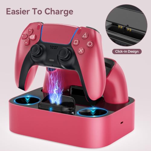 NEWDERY PS5 Controller Charging Station - color: Red