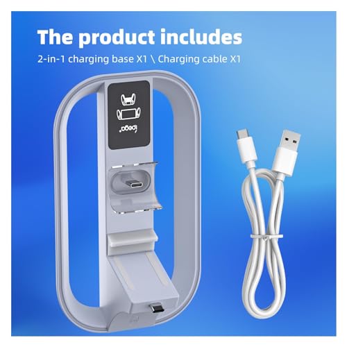 PlayStation Portal Charging Dock - Fast Charge for PS Portal Remote Player & PS5 Controller, RGB Light Effects, LED Indicator, USB-C Cable - Gaming Accessories for PlayStation Portal Setup - style: 2-in-1