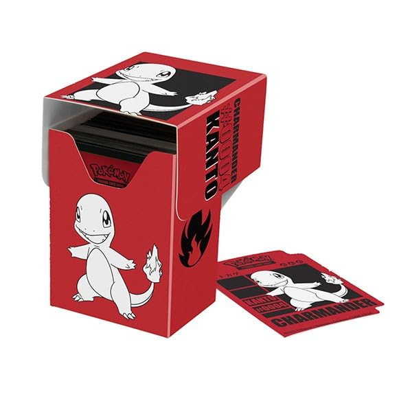 Ultra Pro - Charmander Full View Deck Box® for Pokémon | TCG storage Full View self-locking lid holds 75 cards double-sleeve compatible deck divider trading card organizer