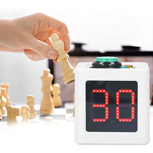 Cube Timer, 1.4in Cube Countdown Stopwatch, Multiple Modes, 4 Side Desk Productivity Digital Timer for Private Poker Chess Casinos School (White)