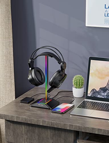 New Bee USB Headset with Microphone RGB Headphone Stand