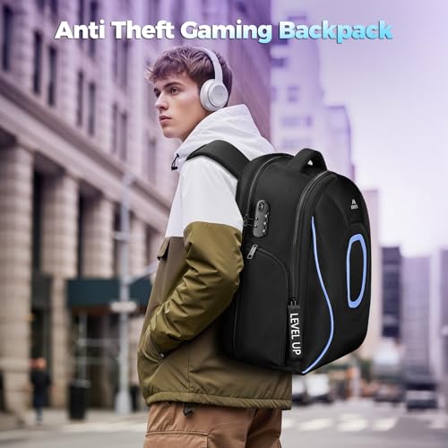 MATEIN 17.3 Inch Gaming Laptop Backpack for Men with Organizer Pouch | TSA Friendly, Travel Laptop Backpack with Rain Cover, Padded Laptop Protection, Anti Theft Pocket, Carry On Gaming Bag