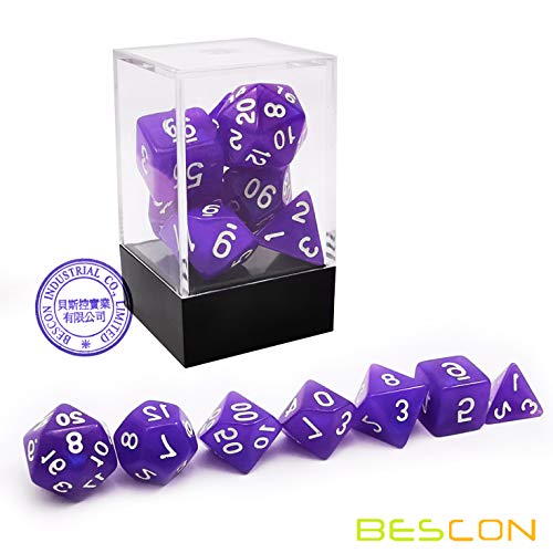 Bescon Moonstone Dice Set Purple Pearl, Bescon Polyhedral RPG Dice Set Moonstone Effect - color: Purple Pearl