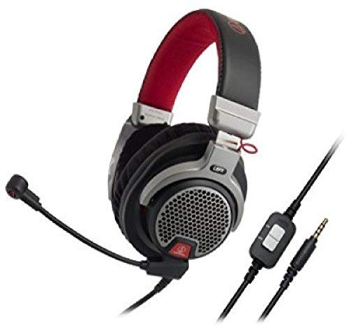 Audio-Technica ATH-PDG1 Open-Air Premium Gaming Headset with 6" Boom Microphone, Red/Gray/Black