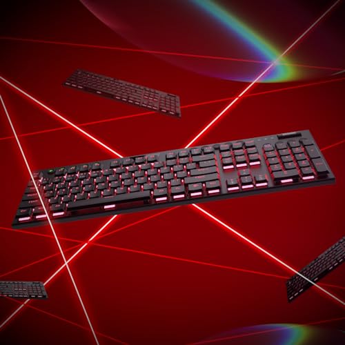 Redragon K618 PRO Wireless Ultra-Thin Gaming Keyboard, Macro & Media Scroll | 0-Delay Tri-Mode, 5 On-Board Keybinding G Buttons for MMO MOBA Games, Dedicated Media Control, Easy-Switch Win/Mac Compatible - color: Red Switch, size: K618 Wireless