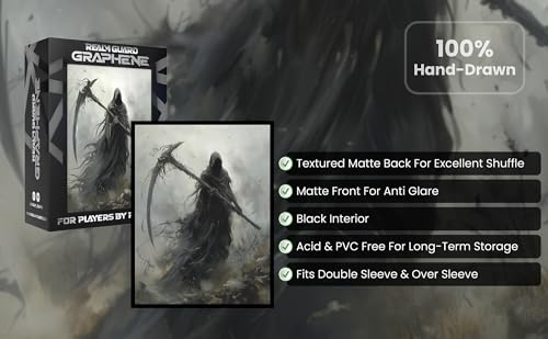 (Grim Reaper) 100% Hand-Drawn 100ct Textured Matte TCG/MTG Card Art Sleeves by Realm Guard - style: Graphene