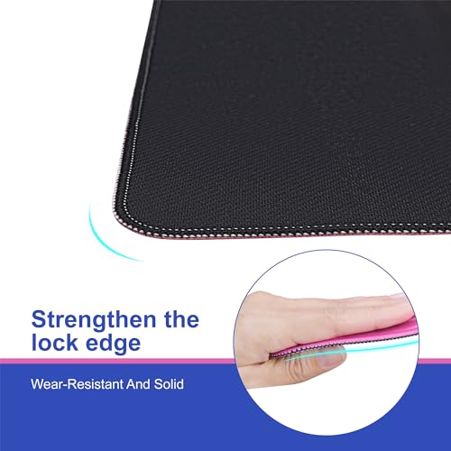 KUNTE Mahjong Mat for Table, Pink, 32x32 Inch | American Mahjong Mat with Printed Rules, Non-Slip, Quiet and Foldable, Includes Portable Tote Bag - color: Pink