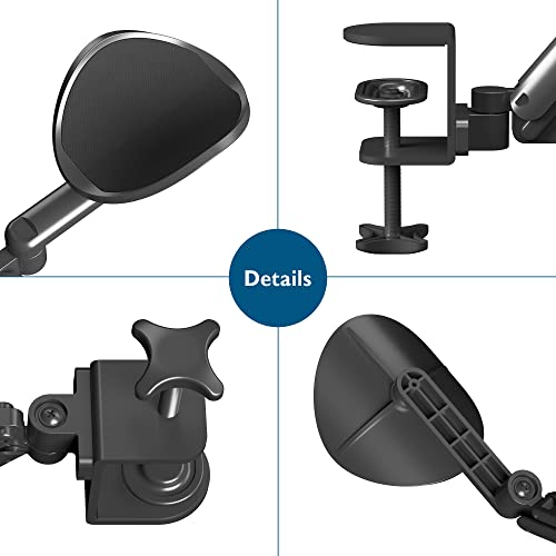 BONTEC Adjustable Arm Rest for Desk, 360° Rotating & Extendable, Aluminum | Ergonomic Elbow Pad, Durable Keyboard and Computer Support, Office or Gaming Accessories, Comfortable During Work Sessions