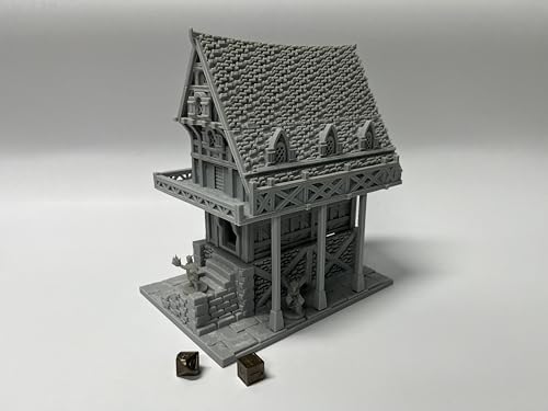 HAUTICO Medieval Gothic Miniature Building – Paintable Tabletop Terrain for D&D, Wargames & Dioramas 18mm (Medium Scale)