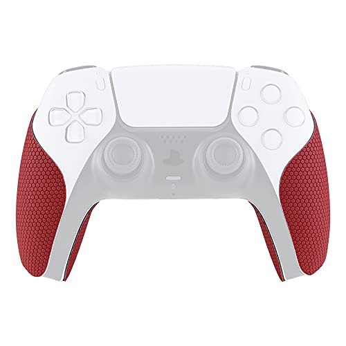 eXtremeRate PlayVital Red Anti-Skid Sweat-Absorbent Controller Grip for ps5 Controller, Professional Textured Soft Rubber Pads Handle Grips for ps5 - color: Red