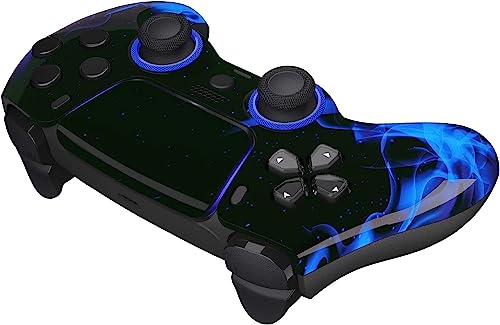Custom Controllerzz Custom Wireless Controller Compatible with PS5 - Multiple Designs Available (PS5 Blue Flame) - color: PS5 Blue Flame