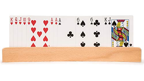 Yellow Mountain Imports Panorama Wooden Playing Card Holders/Racks - Set of 4 Card Organizers - size: 12.8”