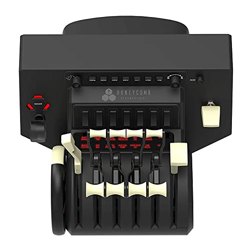 Honeycomb Alpha Flight Controls Yoke and Bravo Throttle Quadrant (2 Items) | Alpha Yoke Plus Switch Panel and Bravo Throttle Bundle, USB-C Cable, Configurable 1-4 Engine Throttle, Pc and Mac - size: Bundle (2 Items)