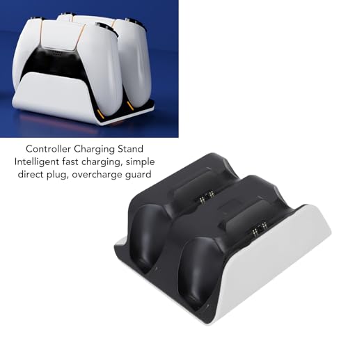 Tangxi PS 5 Controller Charger Station for Dual Wireless Controllers Simultaneous Charging, Compatible with PS 5 Pro, Slim, Dualsensess, Edge Controller (White) - color: White