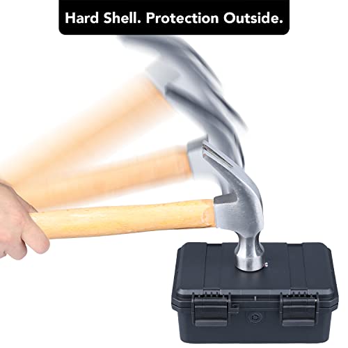 Lykus HC-1720 Mini Hard Case Dry Box with Foam Insert, Interior Size 6.5x3.9x2.7 in, IP66 Splash-Proof, Suitable for Cellphones, Tools, Small Devices and More - style: Int. Size: 6.5x3.9x2.7 in