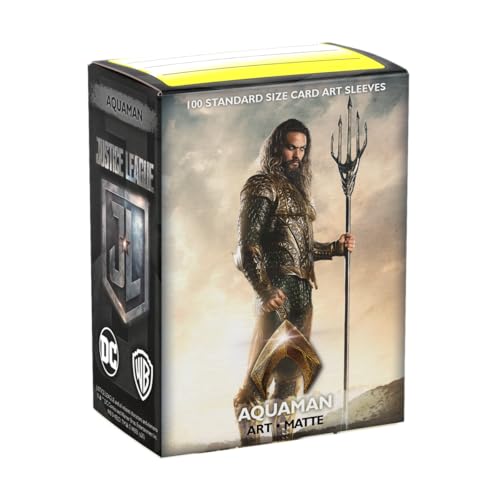 Dragon Shield | Matte Art Sleeves | 100 CT - Smooth & Tough Premium TCG Sleeves | Compatible with Pokemon, One Piece & Magic the Gathering | Aquaman Justice League - color: Justice League - Aquaman