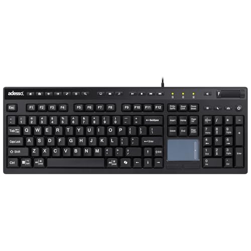 Adesso EasyTouch 445 Multi-Channel Wired Touchpad Keyboard, Black (AKB-445UB)