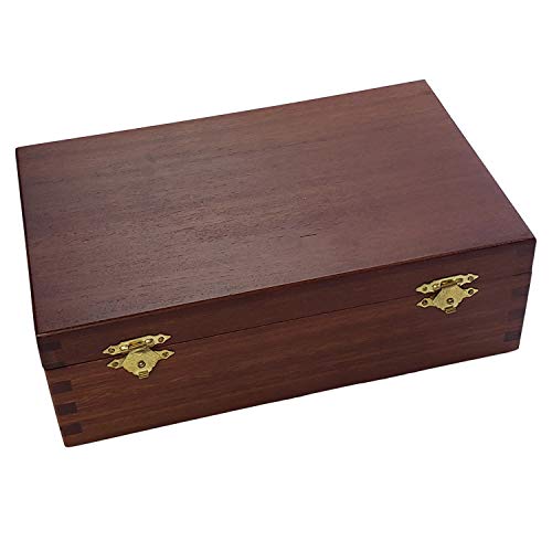 Marion Double 9 Domino Set (55 Tiles) Jumbo Tournament Professional Size with Spinners in Dovetailed Sheesham Wood Box (Red) - color: Red