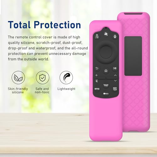 LEFXMOPHY Cover for Samsung TM2560E BN59-01480L Remote Compatible with BN59-01432J BN59-01432A BN59-01432 2023 Smart TV Solar Panel Remote, Silicone Protective Case Glow in Dark - Pink - color: PINK, size: 1-PACK