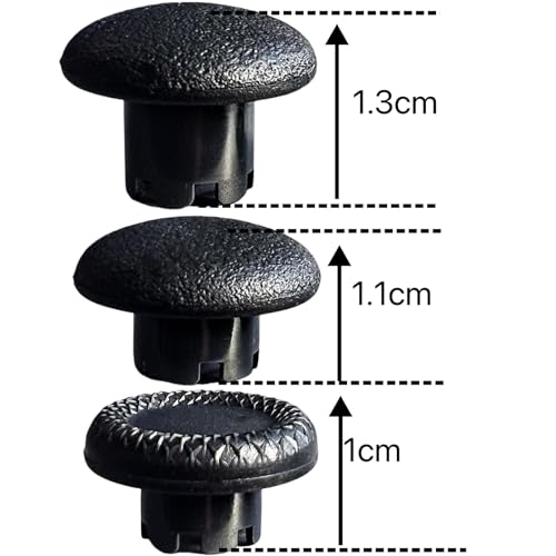 12 in 1 Interchangeable Thumbsticks & Metal Back Paddles Replacement Parts for PS5 DualSense Edge Controller, 6 Silicone Analog Joystick Caps, 4 Paddles Trigger Buttons,2 Base Rings (Black) - color: Black