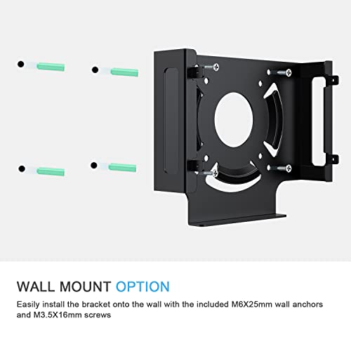 Mac mini Cooling Fan Mount, IFCASE Behind Monitor, Under Desk, Wall Mount Cooling Fan Stand for Mac mini 2010 to 2023 M2 Compatible VESA Holder with Anti-Scratch Pad (Black) - color: Black