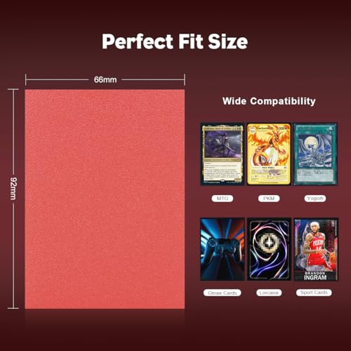Fury Red Dual Matte Card Sleeves, Katomula Card Sleeves for MTG, Standard Card Sleeve for MTG, PKM, Flesh & Blood - color: Fury Red