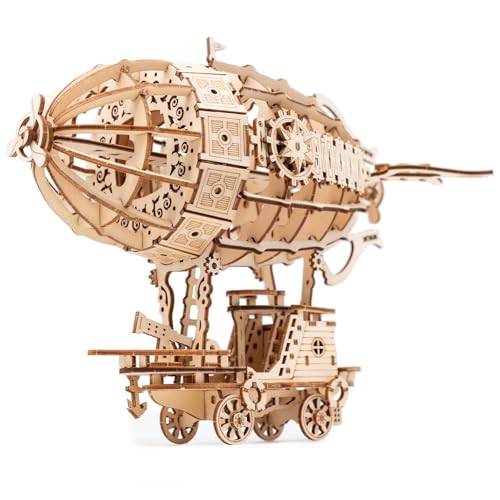 3D Wooden Airship Puzzle Building Model Kits | 160pcs , With Gears, Jigsaws for Adults - style: Airship