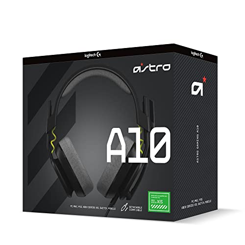 Logitech G Astro A10 Gen 2 Cross-Platform Wired Gaming Headset - Black/Xbox | 3.5mm Headphone Jack, 32mm Drivers, Flip-to-Mute Mic, Over-Ear Cup Design - color: Black/Xbox Edition