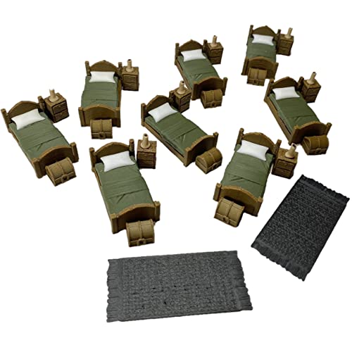 Soldier Barracks Miniature Terrain Set for Tabletop Role Playing Games 28mm Scale