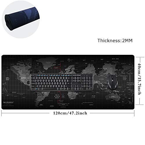 Gaming Mouse Pad Large Anti-Slip Rubber Base Size 47.2x15.7 in (47.2X15.7IN, 120x40 Map)