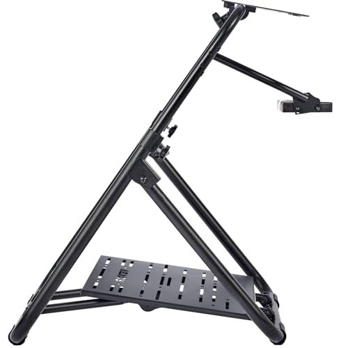VEVOR Foldable Racing Steering Wheel Stand, Height Adjustable Universal Base Compatible with Logitech & Thrustmaster Racing Wheel and Pedal, Heavy-duty Frame Standard GT/Formula Seating Portable - size: 28.35 x 31.5 x 32.68 in