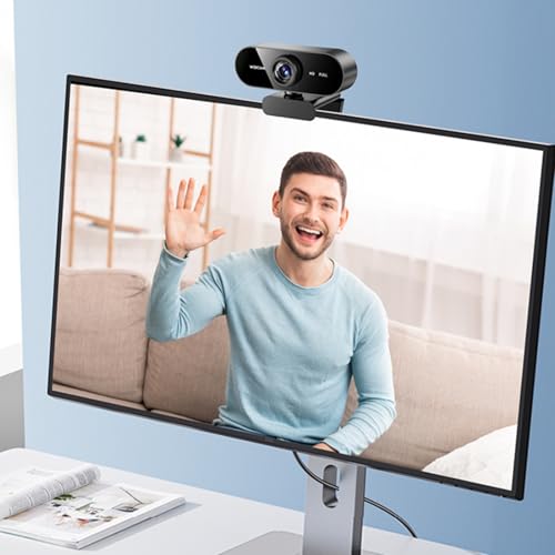High Definition 1080 FHD Webcam, USB Computer Camera with Microphone for PC & Laptop, Noise Reduction Beauty Web Cam for Video Calling, Meetings, Desktop Streaming and Gaming