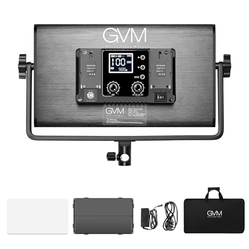 GVM 1500D RGB Video Light, 75W Photography Light with Bluetooth Control, Led Panel Light for Photography, YouTube Studio, Video Shooting, Broadcasting, Conference, 1128 Led Beads