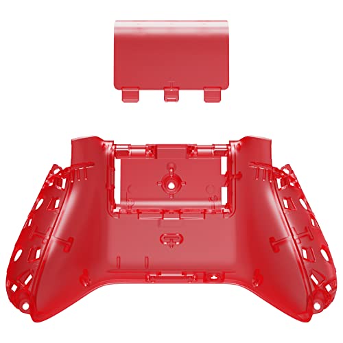 eXtremeRate Custom Back Cover Shell for Xbox Series X & S Controller, Clear Red Replacement Battery Cover & Bottom Shell - color: Clear Red
