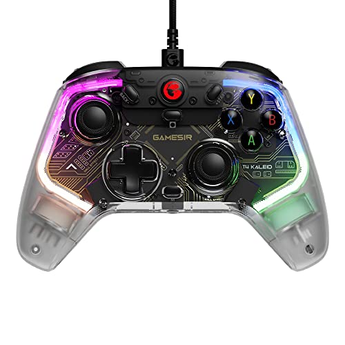 GameSir T4 Kaleid Transparent PC Controller, Wired Gaming Controller for PC/Switch/Android TV Box, Plug and Play Gamepad Joystick - size: T4 Kaleid