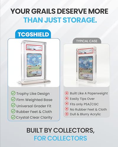 Acrylic Graded Card Display Stand 3 Pack - PSA Slab Display Graded Card Holder Compatible with PSA, BGS, TAG, ACE