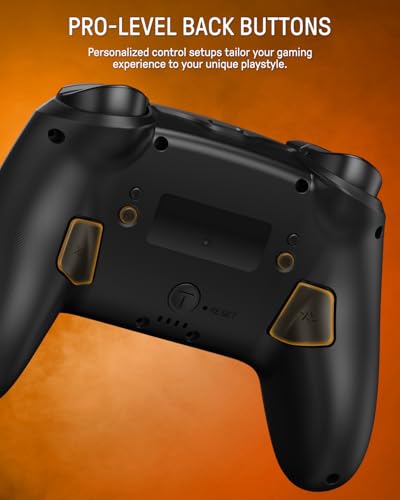 FUNLAB Switch Pro Controller Wireless, Switch Controller Compatible with Switch/OLED/Lite, Bluetooth Controller with 2 Back Buttons, Light Up Switch Controller with 7 LED Colors/Turbo/Motion Control - color: Z-Orange
