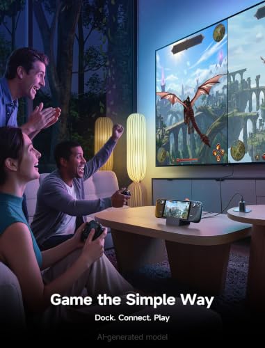 JSAUX 4-in-1 Docking Station for ROG Ally Xbox X/Steam Deck/LegionGo-HB0503 | 4K@60Hz HDMI, Raised-Base Stand, 100W PD Fast Charging, 2 USB 2.0 Ports, Widely Compatible with SteamOS & Windows Handhelds - color: 4-IN-1