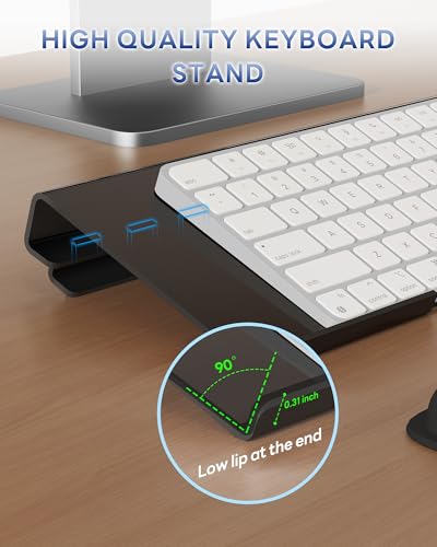 Laborio Computer Keyboard Stand for Desktop, 2-Level Height Adjustment Keyboard Wrist Rest, Non-Slip Key Board Riser Pad for Office, Gaming, and Home Desks - color: Black