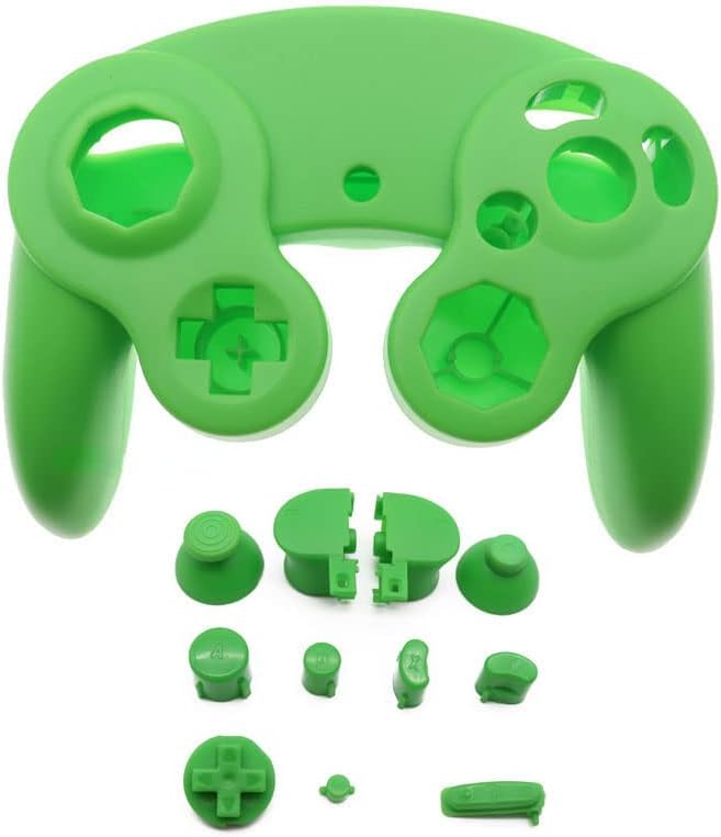 Housing Cover Shell Handle Case and Button Replacement Parts for NGC Gamecube Controller Games Handle Protective Accessories (Green) - color: Green
