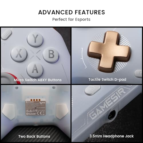 GameSir Cyclone 2 Wireless PC Controller — 1000Hz Polling Rate, TMR Joysticks, Hall Effect & Micro 2-in-1 Triggers, PC Gaming Controller for PC/Android/Switch/Switch 2 with Charging Dock(White) - color: White