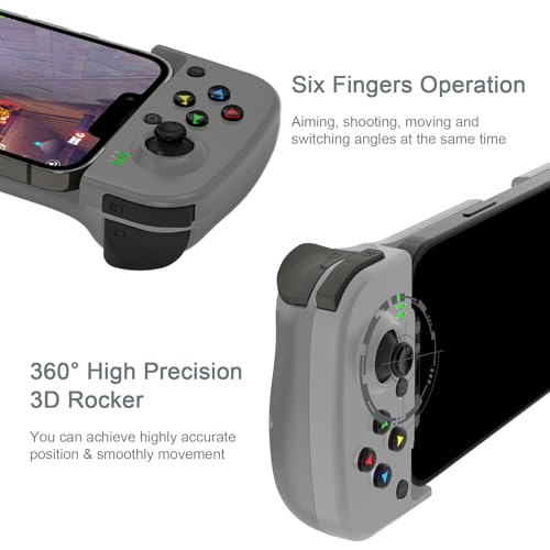 Joso Phone Controller for iPhone/Android Support Phone Case, Mobile Gaming Controller with Ergonomic Design - Wireless Gamepad for Cloud Gaming & PS Remote Play - color: Grey