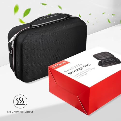 CoBak All-in-One Carrying Case for Nintendo Switch 2 (2025), with 18 Game Card Slots, Pro Controller Holder, Dock & Adapter Storage, Accessory Compartment, Portable Travel Bag, Black