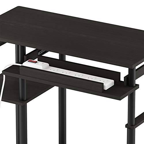 Furinno Abbott Computer Desk with Bookshelf, Espresso/Black - color: Espresso/Black, size: 19 Inch