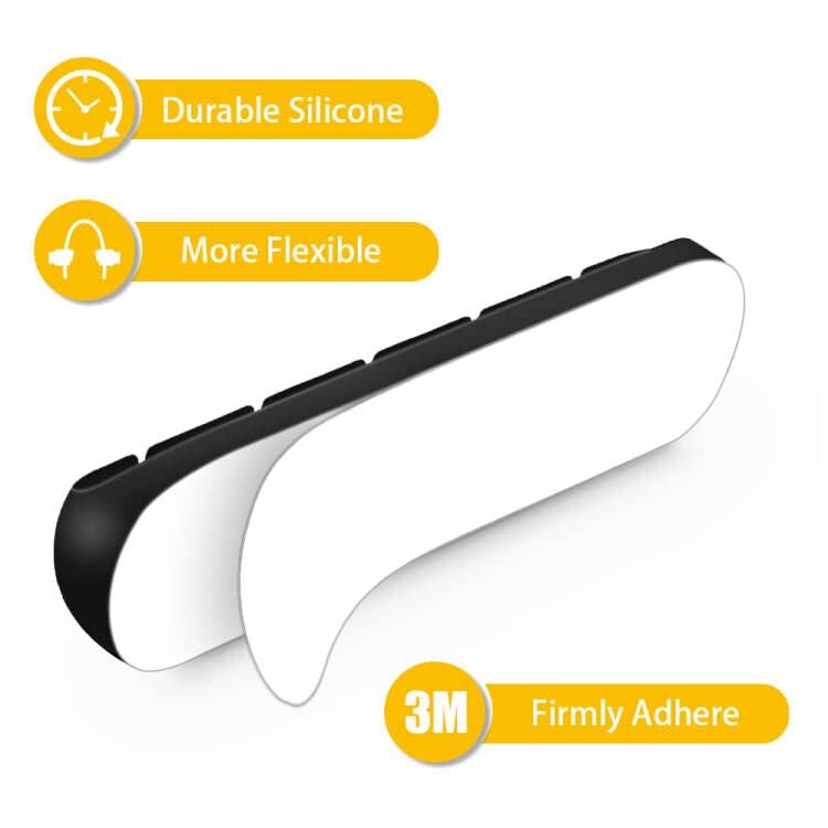 3 Pack Cable Clips Cord Management Organizer, Black, Silicone